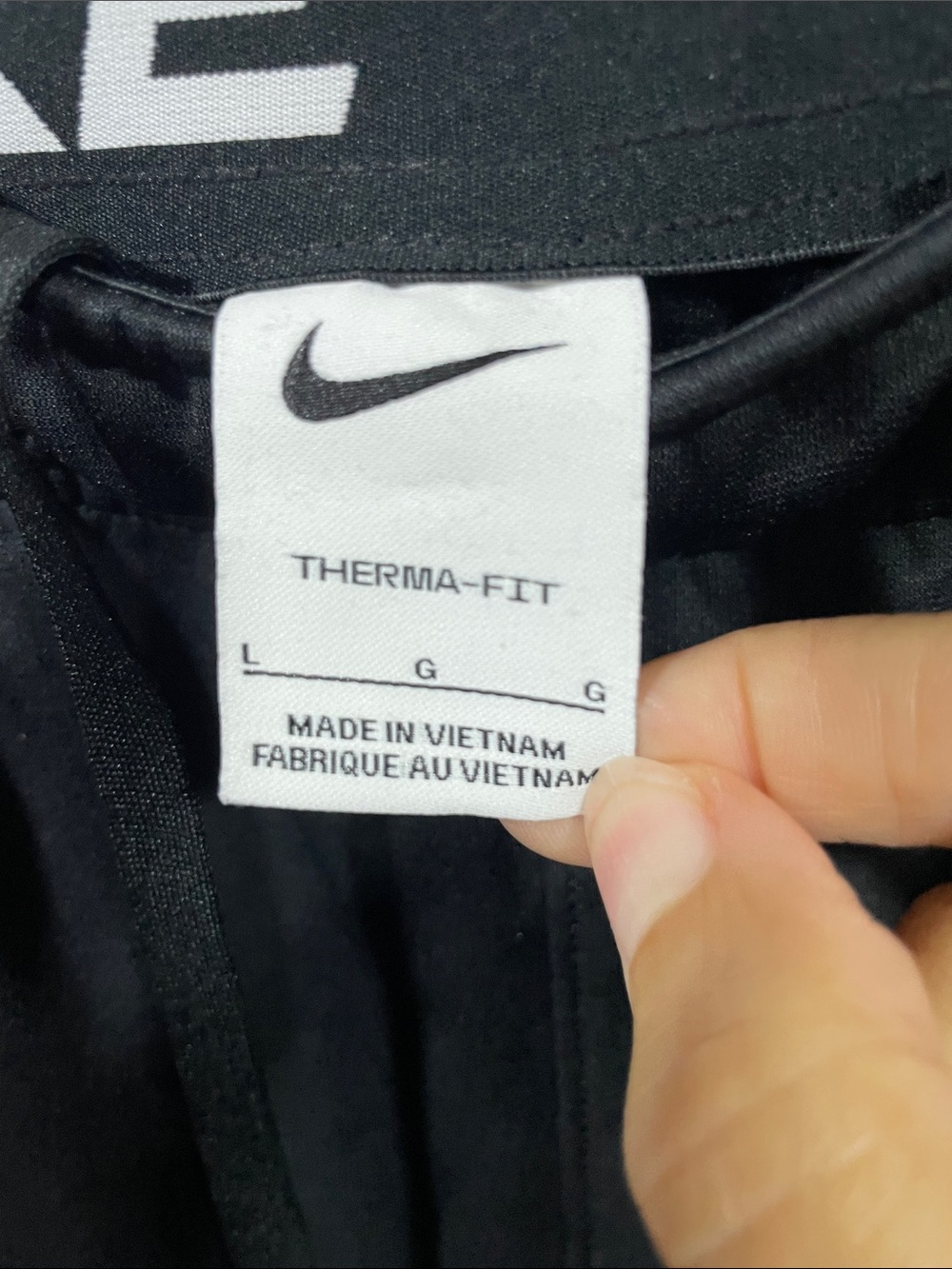 Nike Black Men's Athletic Joggers with White Swoosh - Picture 2 of 3